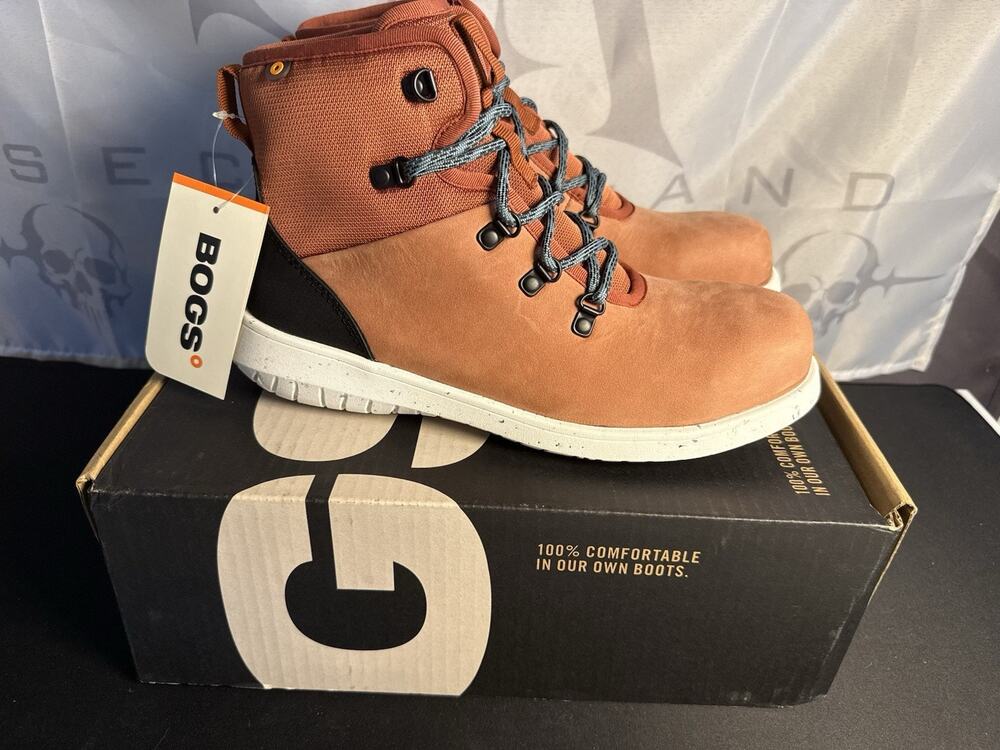 Bogs Cypress Lace Composite Safety Toe Work Boots Paprika Women’s 8.5 NEW